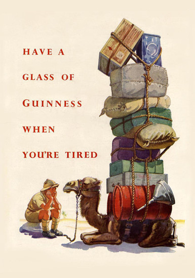 Guinness Have A Glass When Youre Tired 1945 | Vintage Ad and Cover Art 1891-1970