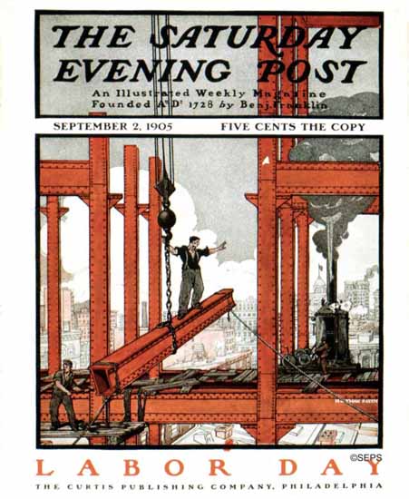H Lyman Sayen Saturday Evening Post Labor Day 1905_09_02 | The Saturday Evening Post Graphic Art Covers 1892-1930