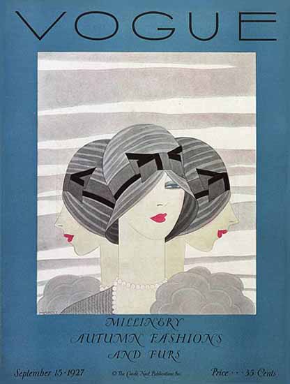 Harriet Meserole Vogue Cover 1927-09-15 Copyright | Vogue Magazine Graphic Art Covers 1902-1958