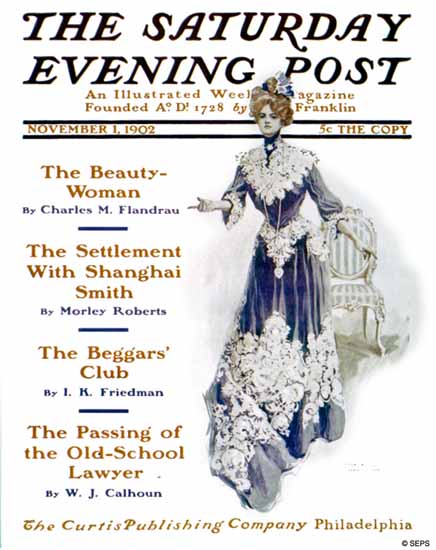 Harrison Fisher Cover Artist Saturday Evening Post 1902_11_01 | The Saturday Evening Post Graphic Art Covers 1892-1930