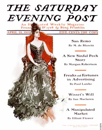 Harrison Fisher Cover Artist Saturday Evening Post 1903_04_25 | The Saturday Evening Post Graphic Art Covers 1892-1930