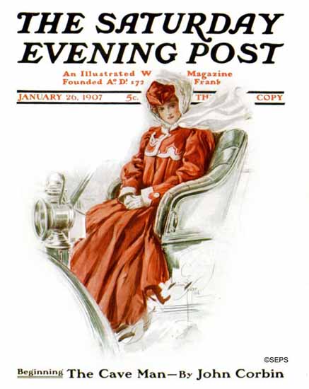 Harrison Fisher Cover Artist Saturday Evening Post 1907_01_26 | The Saturday Evening Post Graphic Art Covers 1892-1930