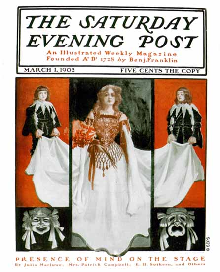 Harrison Fisher Saturday Evening Post 1902_03_01 | The Saturday Evening Post Graphic Art Covers 1892-1930