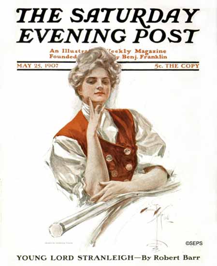 Harrison Fisher Saturday Evening Post 1907_05_25 | The Saturday Evening Post Graphic Art Covers 1892-1930