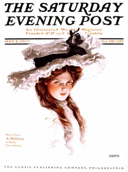 Harrison Fisher Saturday Evening Post 1909_05_08 | The Saturday Evening Post Graphic Art Covers 1892-1930