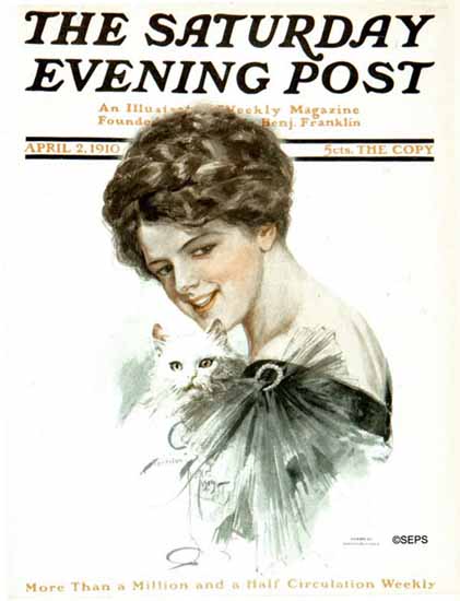 Harrison Fisher Saturday Evening Post 1910_04_02 | The Saturday Evening Post Graphic Art Covers 1892-1930