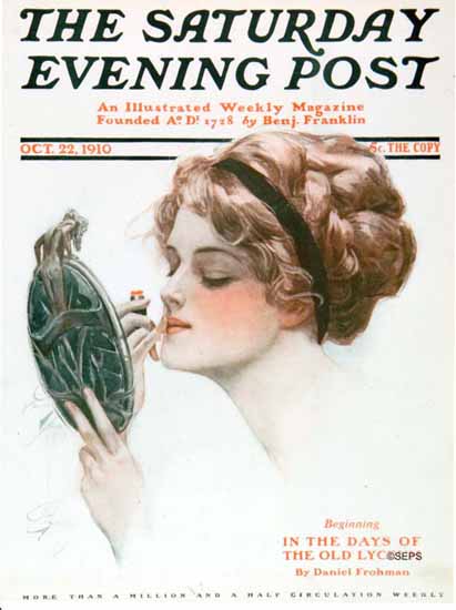 Harrison Fisher Saturday Evening Post 1910_10_22 | The Saturday Evening Post Graphic Art Covers 1892-1930