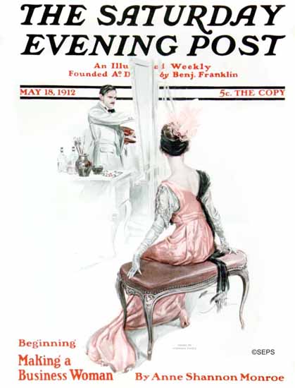 Harrison Fisher Saturday Evening Post Business Woman 1912_05_18 | The Saturday Evening Post Graphic Art Covers 1892-1930