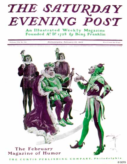 Harrison Fisher Saturday Evening Post Humor in 1902_02_22 | The Saturday Evening Post Graphic Art Covers 1892-1930