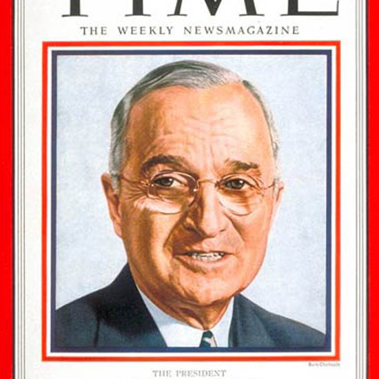 Harry S Truman Time Magazine 1951-04 by Boris Chaliapin crop | Best of 1950s Ad and Cover Art