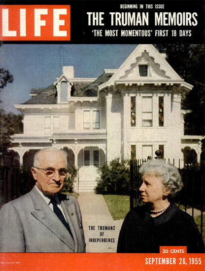 Harry S and Bess Truman 26 Sep 1955 Copyright Life Magazine | Life Magazine Color Photo Covers 1937-1970