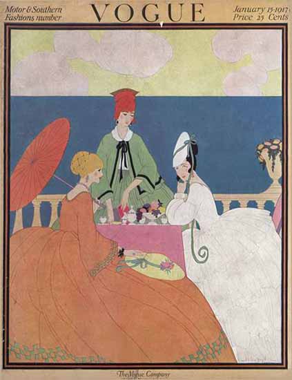 Helen Dryden Vogue Cover 1917-01-15 Copyright | Vogue Magazine Graphic Art Covers 1902-1958