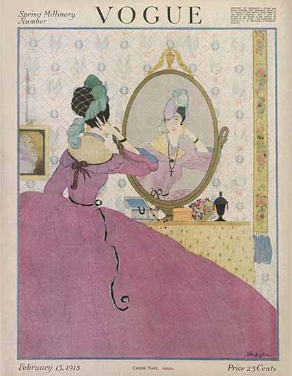 Helen Dryden Vogue Cover 1918-02-15 Copyright | Vogue Magazine Graphic Art Covers 1902-1958