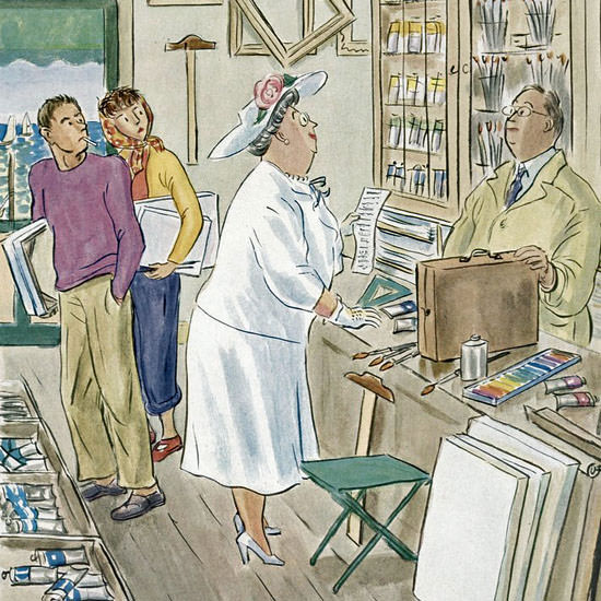 Helen E Hokinson The New Yorker 1950_08_19 Copyright crop | Best of Vintage Cover Art 1900-1970