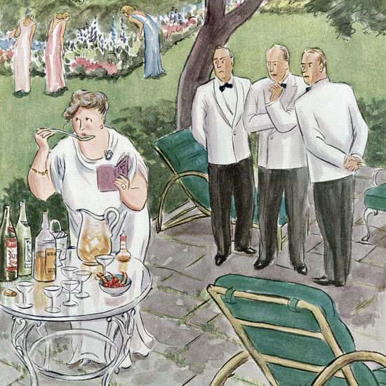 Helen E Hokinson The New Yorker 1951_06_23 Copyright crop | Best of Vintage Cover Art 1900-1970