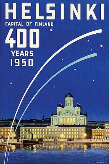 Helsinki Capital Of Finland 400 Years 1950 | Vintage Travel Posters 1891-1970