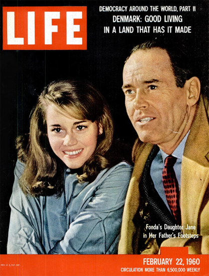 Henry Fonda and Jane Fonda 22 Feb 1960 Copyright Life Magazine | Life Magazine Color Photo Covers 1937-1970
