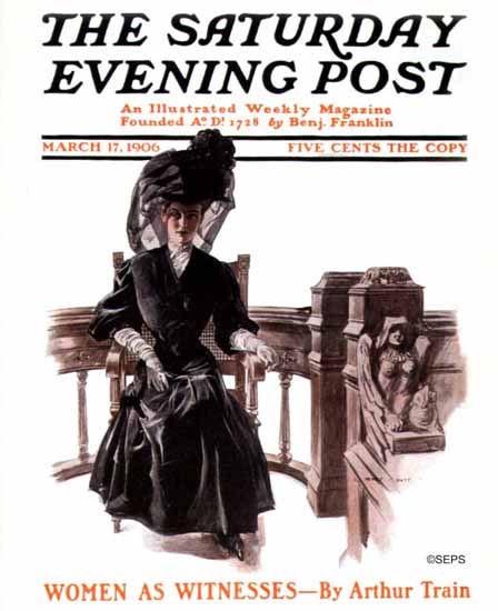 Henry Hutt Saturday Evening Post Women as Witnesses 1906_03_17 | The Saturday Evening Post Graphic Art Covers 1892-1930