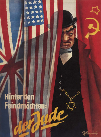 Hinter Den Feindmaechten Der Jude Germany | Vintage War Propaganda Posters 1891-1970