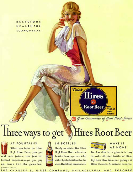 Hires Root Beer Girl Three Ways To Go | Sex Appeal Vintage Ads and Covers 1891-1970