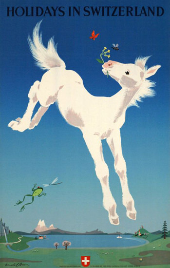 Holidays in Switzerland 1949 | Vintage Travel Posters 1891-1970