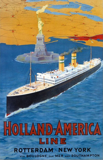 Holland-America Rotterdam New York Boulogne | Vintage Travel Posters 1891-1970