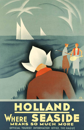 Holland Where Seaside Means Much More 1936 | Vintage Travel Posters 1891-1970