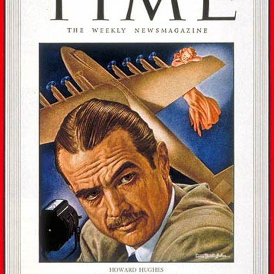 Howard Hughes Time Magazine 1948-07 by Ernest Hamlin Baker crop | Best of Vintage Cover Art 1900-1970