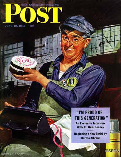 Howard Scott Saturday Evening Post Happy Fathers Day 1943_06_19 | Sat Eve Post 1931-69 Howard Scott Saturday Evening Post Happy Fathers Day 1943_06_19 | The Saturday Evening Post Graphic Art Covers 1931-1969