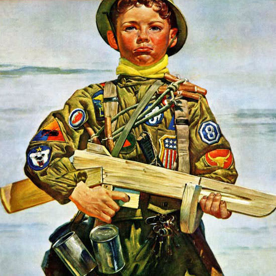 Howard Scott Saturday Evening Post Kid 1944_10_14 Copyright crop | Best of Vintage Cover Art 1900-1970