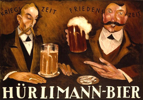 Huerlimann Bier Zuerich Schweiz Krieg U Frieden | Vintage Ad and Cover Art 1891-1970
