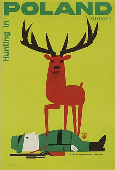 Hunting In Poland Deer Hunter | Vintage Travel Posters 1891-1970