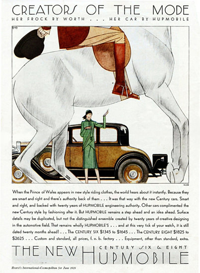 Hupmobile Century 1929 Creators Of The Mode by Bernard Boutet de Monvel | Vintage Cars 1891-1970