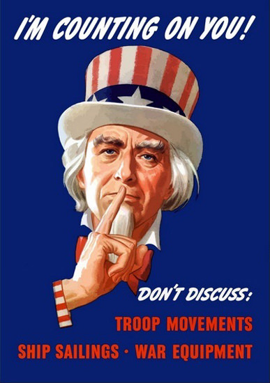 Im Counting On You Dont Discuss Oncle Sam | Vintage War Propaganda Posters 1891-1970