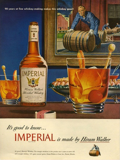 Imperial Hiram Walker Blended Whiskey 6 | Vintage Ad and Cover Art 1891-1970