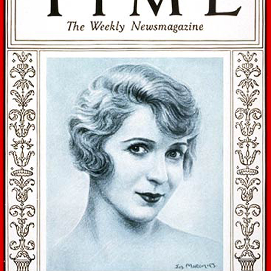 Ina Claire Gilbert Time Magazine 1929-09 crop | Best of Vintage Cover Art 1900-1970