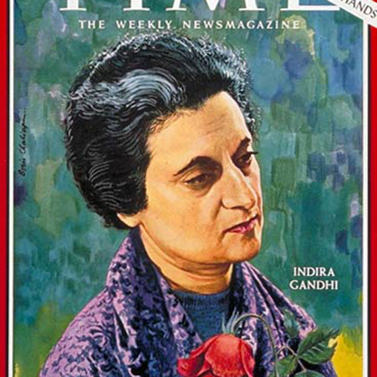 Indira Gandhi Time Magazine 1966-01 by Boris Chaliapin crop | Best of Vintage Cover Art 1900-1970