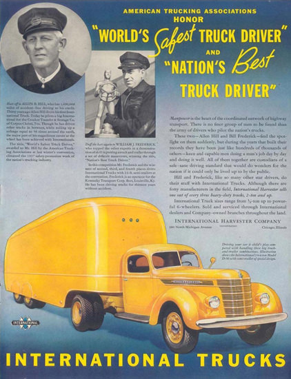 Int Trucks Worlds Safest Truck Driver 1938 | Vintage Cars 1891-1970