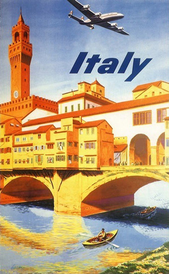 Italy Ponte Vecchio Florence Italia | Vintage Travel Posters 1891-1970
