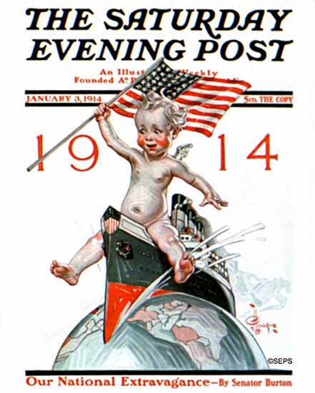 JC Leyendecker Cover Artist Saturday Evening Post 1914_01_03 | The Saturday Evening Post Graphic Art Covers 1892-1930