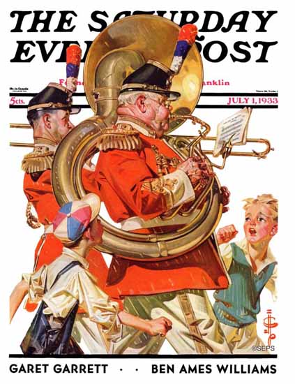 JC Leyendecker Cover Artist Saturday Evening Post 1933_07_01 | The Saturday Evening Post Graphic Art Covers 1931-1969