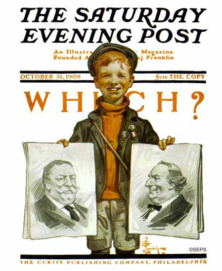 JC Leyendecker Saturday Evening Post 1908_10_31 | The Saturday Evening Post Graphic Art Covers 1892-1930