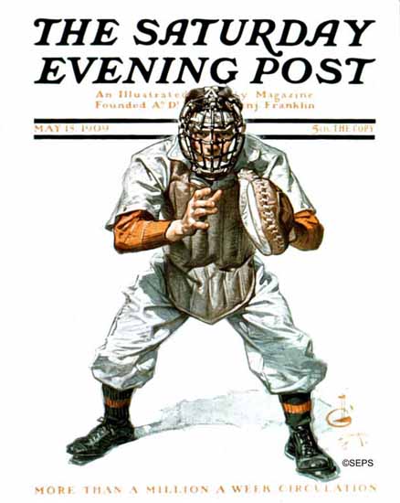 JC Leyendecker Saturday Evening Post Baseball 1909_05_15 | The Saturday Evening Post Graphic Art Covers 1892-1930