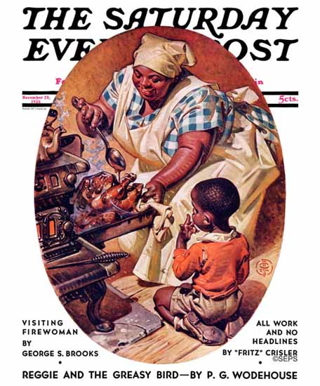 JC Leyendecker Saturday Evening Post Basting the Turkey 1936_11_28 | Sat Eve Post 1931-69 JC Leyendecker Saturday Evening Post Basting the Turkey 1936_11_28 | The Saturday Evening Post Graphic Art Covers 1931-1969