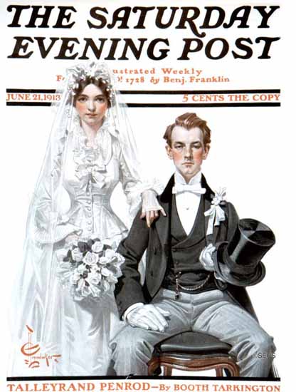 JC Leyendecker Saturday Evening Post Bridal Couple 1913_06_21 | The Saturday Evening Post Graphic Art Covers 1892-1930