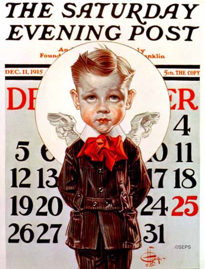 JC Leyendecker Saturday Evening Post Christmas Angel 1915_12_11 | The Saturday Evening Post Graphic Art Covers 1892-1930