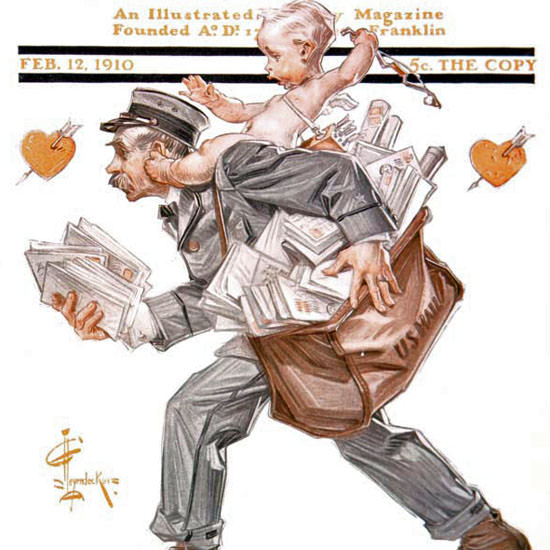 JC Leyendecker Saturday Evening Post Cupid 1910_02_12 Copyright crop | Best of Vintage Cover Art 1900-1970