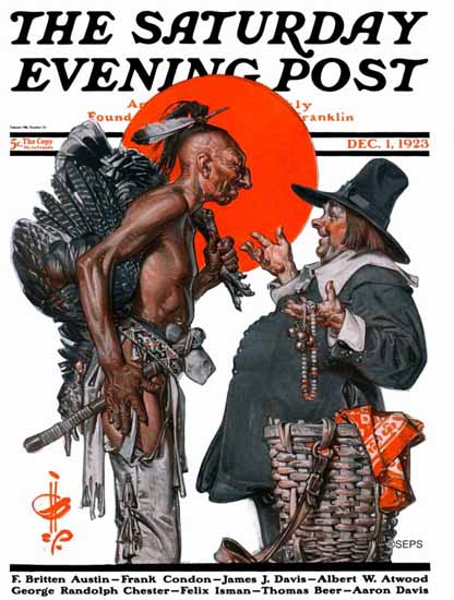 JC Leyendecker Saturday Evening Post Deal in the West 1923_12_01 | The Saturday Evening Post Graphic Art Covers 1892-1930