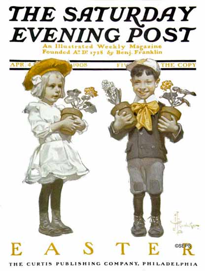 JC Leyendecker Saturday Evening Post Easter 1908_04_04 | The Saturday Evening Post Graphic Art Covers 1892-1930