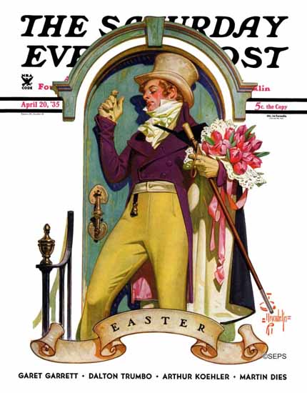 JC Leyendecker Saturday Evening Post Easter Bouquet 1935_04_20 | The Saturday Evening Post Graphic Art Covers 1931-1969